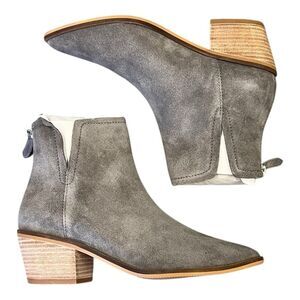 Elegant Gray Suede Ankle Booties
